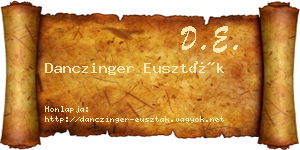 Danczinger Euszták névjegykártya